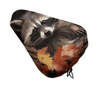 Raccoon in The Fall Tree Hole Bike Seat Rain Cover Impermeabile Antipolvere Bici Sella Cuscino Morbido Sedile Bicicletta con Coulisse per Uomo Donna