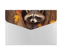 Raccoon in The Fall Tree Hole File Organizer, cartella portatile di alta qualità a fisarmonica con 6 tasche, carta per ricevute e documenti di banconote, cartella organizer per carta estetica per casa