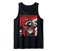 Raccoon Kimono Mangiare Ramen Cucina Giapponese Arte Uomini Donne Bambini Canotta