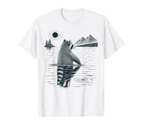 Raccoon Lake Mountain Nature Cute Graphic Maglietta