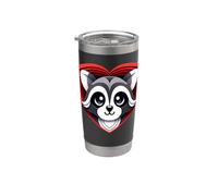 Raccoon Lover, simpatico animale selvatico a forma di cuore rosso Bicchiere termico in acciaio inox doppia parete