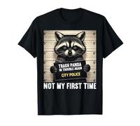 Raccoon Mugshot Trash Panda nei guai Non è la mia Prima Volta Maglietta
