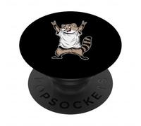 Raccoon, musica rock retrò di Cute Racoon PopSockets PopGrip Adesivo
