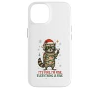 Raccoon - Natale - It's Fine I'm Fine! Everything Is Fine Custodia per iPhone 14