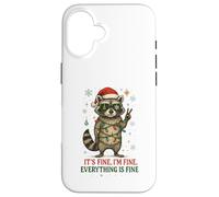 Raccoon - Natale - It's Fine I'm Fine! Everything Is Fine Custodia per iPhone 16