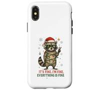 Raccoon - Natale - It's Fine I'm Fine! Everything Is Fine Custodia per iPhone X/XS