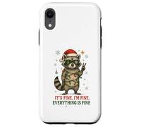 Raccoon - Natale - It's Fine I'm Fine! Everything Is Fine Custodia per iPhone XR