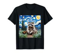 Raccoon Notte Stellata Van Gogh Trash Panda Maglietta