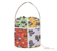 Raccoon Occupation Theme Pattern Set Crochet Tote Bag Crochet Storage Bag con fori Crochet Tote per kit di lavoro a maglia Crochet Viaggio