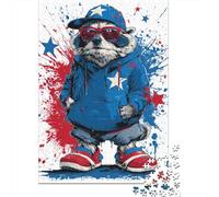 Raccoon Patriotic Hoodie Set Puzzle Impossible 1000Pcs Decorazione Per La Casa. Giochi Rilassamento E Intelligence Per Adulti E Ragazzi Da 14 Anni 70x50cm/1000pcs