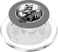 Raccoon Playing Banjo Vintage Cottagecore Funny Bluegrass PopSockets PopGrip per MagSafe
