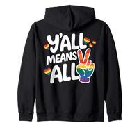 Raccoon Pride Y'all significa tutto il design dell'uguaglianza LGBTQ Felpa con Cappuccio