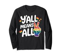 Raccoon Pride Y'all significa tutto il design dell'uguaglianza LGBTQ Maglia a Manica