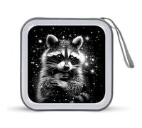 Raccoon Racoon Animal CD Case Holder Portatile 40 Capacità DVD Portafoglio Organizer per Auto Viaggi, Stile:, Taglia unica