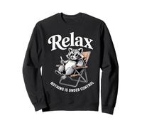 Raccoon Relax Nothing Is Under Control Citazione Felpa