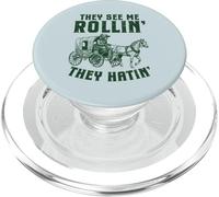 Raccoon Rollin' Carrozza Cavallo Divertente Meme Stile Vintage PopSockets PopGrip per MagSafe