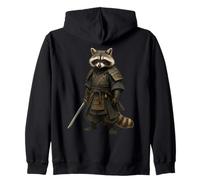 Raccoon Samurai, Warrior Japanese Budo Animal, Nature Design Felpa con Cappuccio