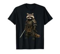 Raccoon Samurai, Warrior Japanese Budo Animal, Nature Design Maglietta