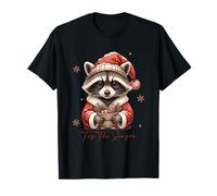 Raccoon Santa Tis La Stagione Gioiosa Maglietta
