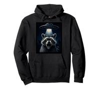 Raccoon Selfie UFO Alien Abduction Humor Regali Felpa con Cappuccio