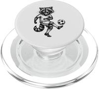 Raccoon Soccer Player, pallone da calcio, arte a forma di animale PopSockets PopGrip per MagSafe