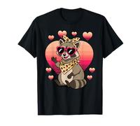 Raccoon Sunglasses Valentines Day Maglietta