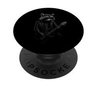 Raccoon Suonare Chitarra Musica Rock Amante degli PopSockets PopGrip Adesivo