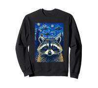 Raccoon UFO Selfie Galaxy Space Alien Retro Felpa