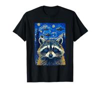 Raccoon UFO Selfie Galaxy Space Alien Retro Maglietta