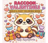 Raccoon Valentines Bold and Easy Coloring Book