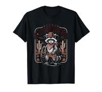 Raccoon vintage Cowboy Cowgirl Trash Panda Western Country Maglietta
