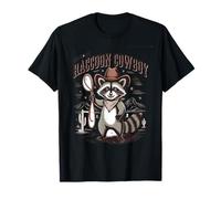 Raccoon vintage Cowboy Cowgirl Trash Panda Western Country Maglietta