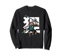 Raccoon Warrior Sai Daggers - Arte Giapponese Stile Anime Felpa