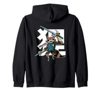 Raccoon Warrior Sai Daggers - Arte Giapponese Stile Anime Felpa con Cappuccio