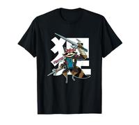 Raccoon Warrior Sai Daggers - Arte Giapponese Stile Anime Maglietta