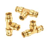 Raccordi a innesto rapido a T push-to-connect 3/8" per tubi 3/8" ottone 3pz
