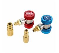 Raccordi adattatore R134A AC accoppiatore rapido regolabile SAE 1/4", alto basso AC Freon manifold Gauge Kit di conversione con 2pcs R22 R12 R502 a R134A conversione adattatore