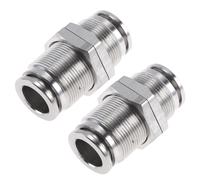 Raccordi Aria 1/2" Bulkhead Union Acciaio 304 2pz Tono Argento