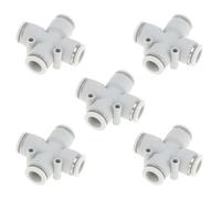 Raccordi Aria Push to Connect 1/2" Croce 5Pz Bianco Argento