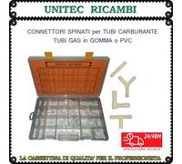 Raccordi connettori spinati per tubo gomma carburante pvc gas scatola 88pz.