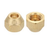 Raccordi di accoppiamento in rame, dado svasato in ottone da 1/4", 4 pezzi, raccordo for tubo unione SAE a 45 gradi, adattatore for connettore for prolunga del condizionatore d'aria, opaco(3/8")