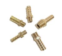 raccordi di gancio del tubo flessibile, 5 pezzi raccordo adattatore con filettatura maschio metrica for tubo flessibile in ottone M8 M10 M12 M14 M16 M20(8mm Hose Barb,M12x1.75mm)