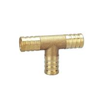 raccordi di gancio del tubo flessibile, Raccordo for tubo in ottone con attacco a gomito dritto TYX for tubo flessibile con diametro interno di 6-19 mm, colore oro(T 3 Way,12mm Barb)