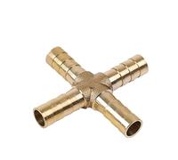 raccordi di gancio del tubo flessibile, Raccordo for tubo in ottone con attacco a gomito dritto TYX for tubo flessibile con diametro interno di 6-19 mm, colore oro(X 4 Way,6mm Barb)