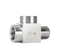 Raccordi for tubi a T maschio in acciaio inossidabile 304/316, connettore a 3 vie, filettatura BSPT da 1/8" a 1/4" e 3/8" a 1/2" ad alta pressione, 6000 psi(304,M20x1.5)