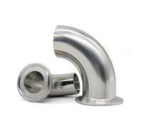 Raccordi for tubi in acciaio inossidabile 304/316L con gomito a 90 gradi da 1,5 "4" a tre clip, diametro esterno saldato posteriormente, fatti in casa(SUS304,25MM FERRULE 50.5_1 PCS)