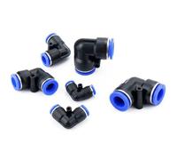 Raccordi for tubi pneumatici PV Connettore rapido ad angolo retto Gomito a L a 90 gradi Giunto a testa da 4 6 8 10 12 16 mm 10 pezzi(PV-4mm)
