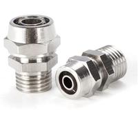 Raccordi idraulici, connettori filettati, a giunto rapido OD 4/6/8/10/12 mm Tubo flessibile M5/1/8''/ 1/4'' 3/8'' 1/2'' Filettatura maschio pneumatici a torsione rapida(PC1602)