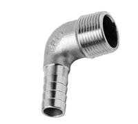 raccordi in acciaio inox, 1 pz Gomito a 90 Gradi in Acciaio Inossidabile, 8mm 10mm 12mm 14mm 15mm 16mm 20mm 25mm Portagomma X 1/4" 3/8" 1/2" 3/4" 1" Maschio Gomito a 90° in Acciaio Inossidabile 304, R