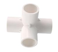 Raccordi in PVC, connettori a 4 vie Connettori a gomito I raccordi per tubi di accoppiamento Connettore angolare per la struttura del supporto per giardini fai -da -te, bianco Four-Connections 25mm